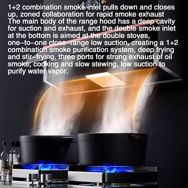 BowLift | Five-Button Somatosensory Range Hood Household Smoke Extractor Ultra-Thin Small Range Hood Top Suction Small Size Kitchen Smoke Extractor