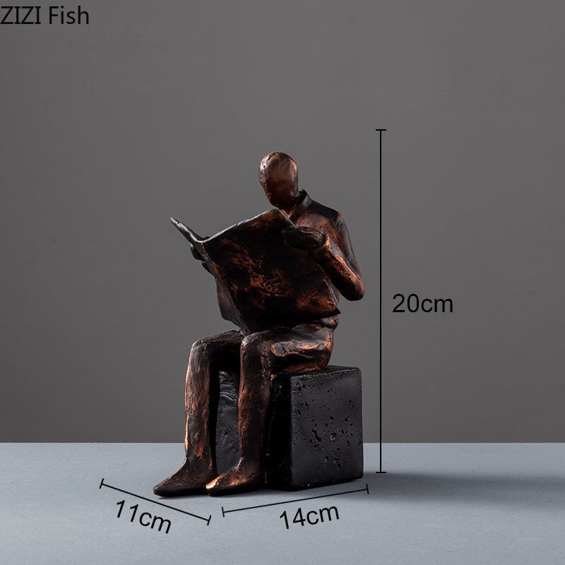 BowLift | Reader Sculpture Book Stand Book Support Abstract Character Resin Statue Desk Decoration Figurines Statuette Nordic Home Décor