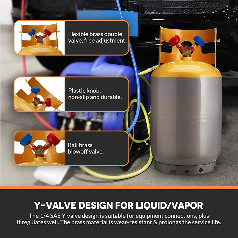 BowLift | Recovery Cylinder Refrigerant Recovery Canister, Collar Design for Easy Operation, 3/4" NPT Opening Powder Coated Pre-Charged Recovery Cylinder HVAC for CFC, HFC, HCFC, 50LB