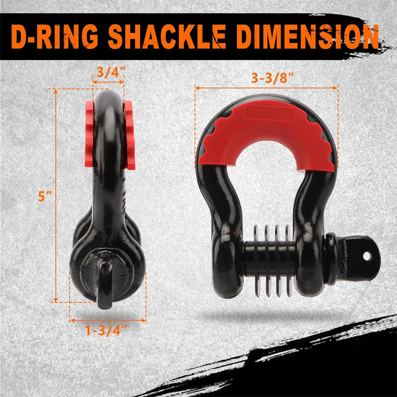 BowLift | Heavy Duty Tow Strap Recovery Kit 3" x 20ft(35,000lbs) Tree Saver Winch Strap 3/4" D-Ring Shackles with Storage Bag