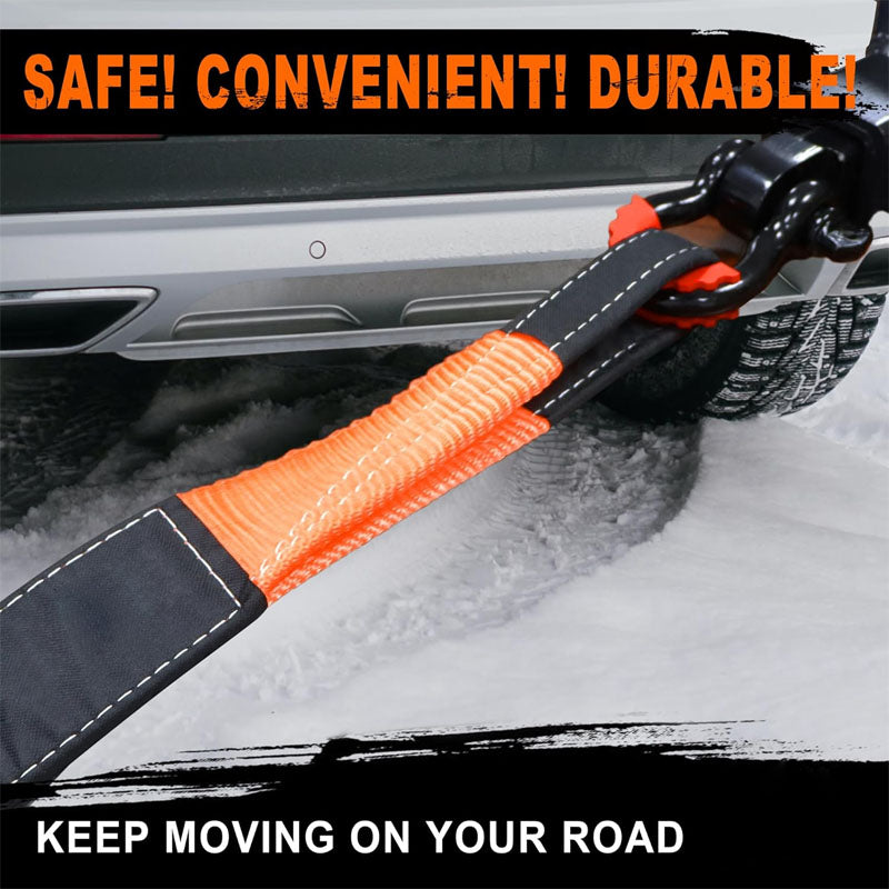 BowLift | Heavy Duty Tow Strap Recovery Kit 3" x 20ft(35,000lbs) Tree Saver Winch Strap 3/4" D-Ring Shackles with Storage Bag