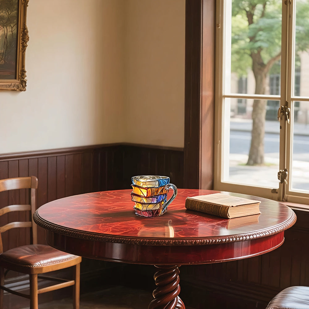 BowLift | Handmade 3D Glass Mug in the Shape of a Book – Artistic Mug for Coffee and Tea, 350 ml