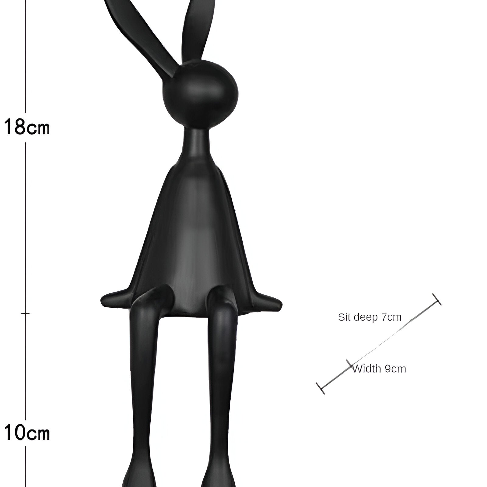 BowLift | ResinLux | Modern Resin Easter Bunny – Black, White, or Blue Sitting Rabbit Decoration