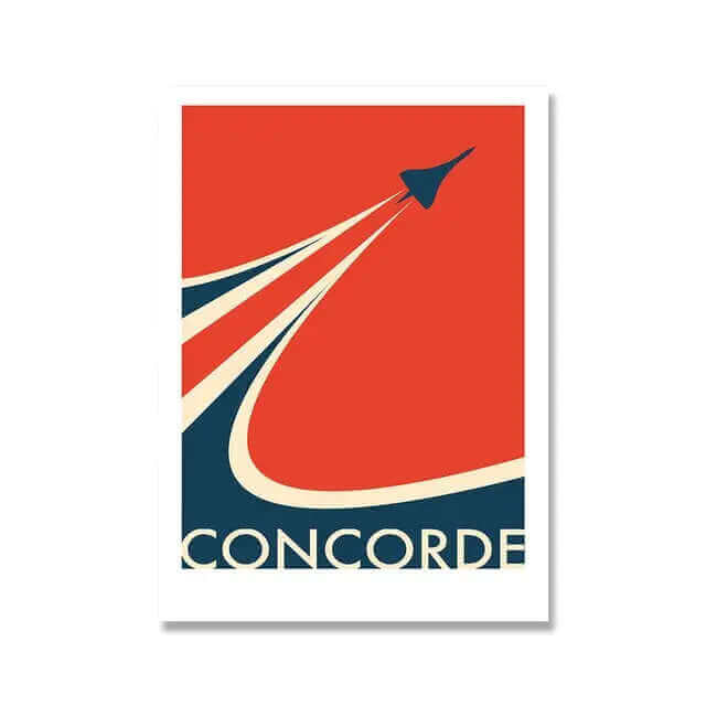 BowLift | Retro Concorde Airplane Poster on Canvas