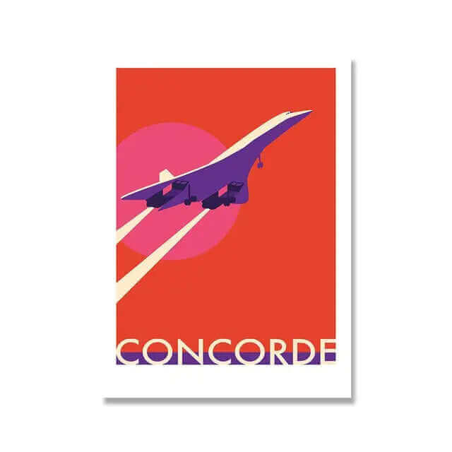 BowLift | Retro Concorde Airplane Poster on Canvas
