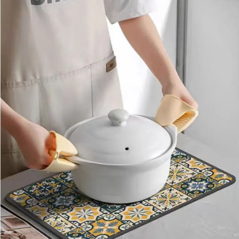 BowLift | Retro-Quick-drying Drain Mat for Kitchen & Counters