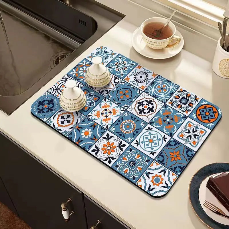 BowLift | Retro-Quick-drying Drain Mat for Kitchen & Counters