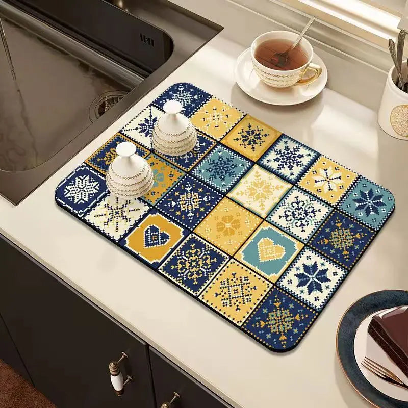 BowLift | Retro-Quick-drying Drain Mat for Kitchen & Counters