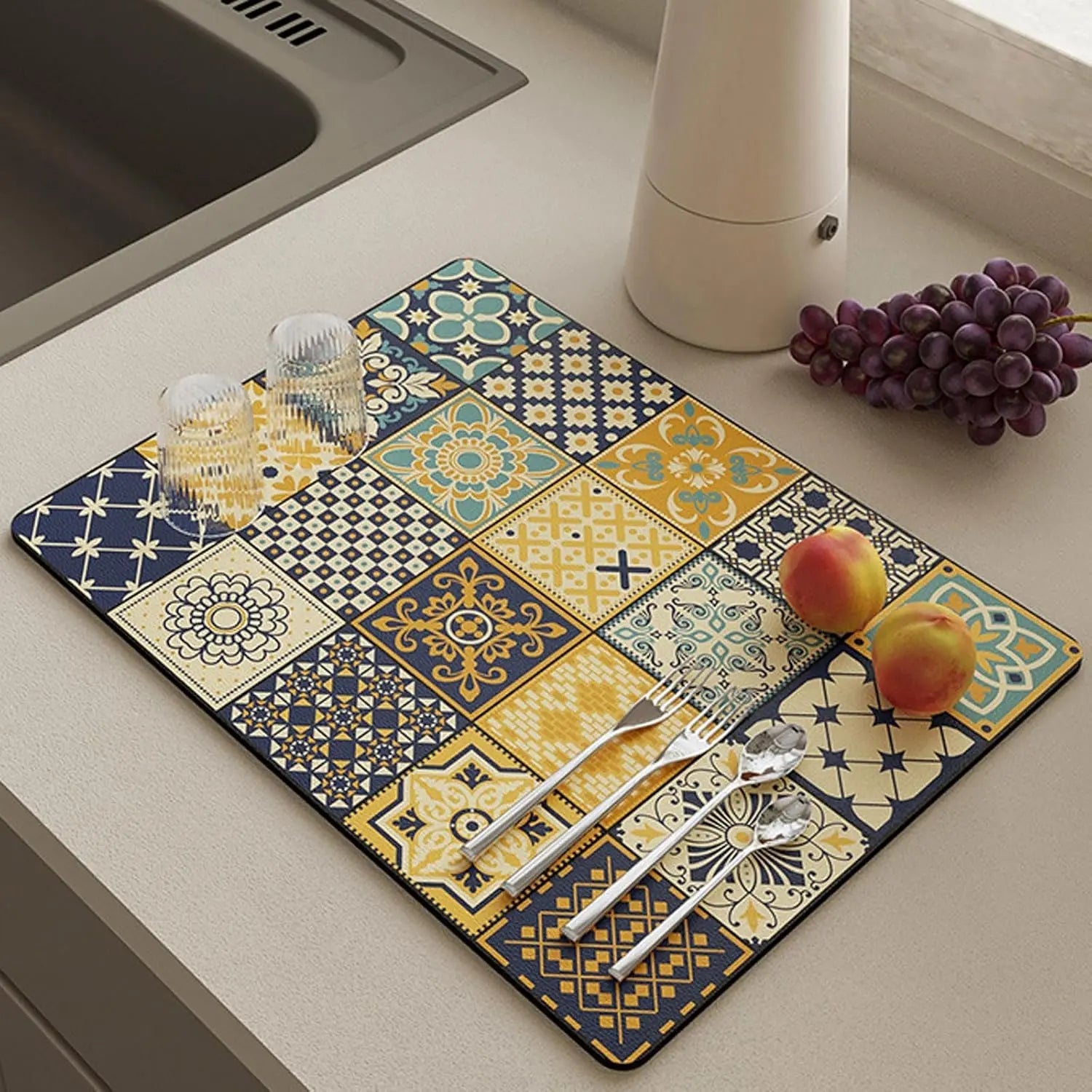 BowLift | Retro-Quick-drying Drain Mat for Kitchen & Counters
