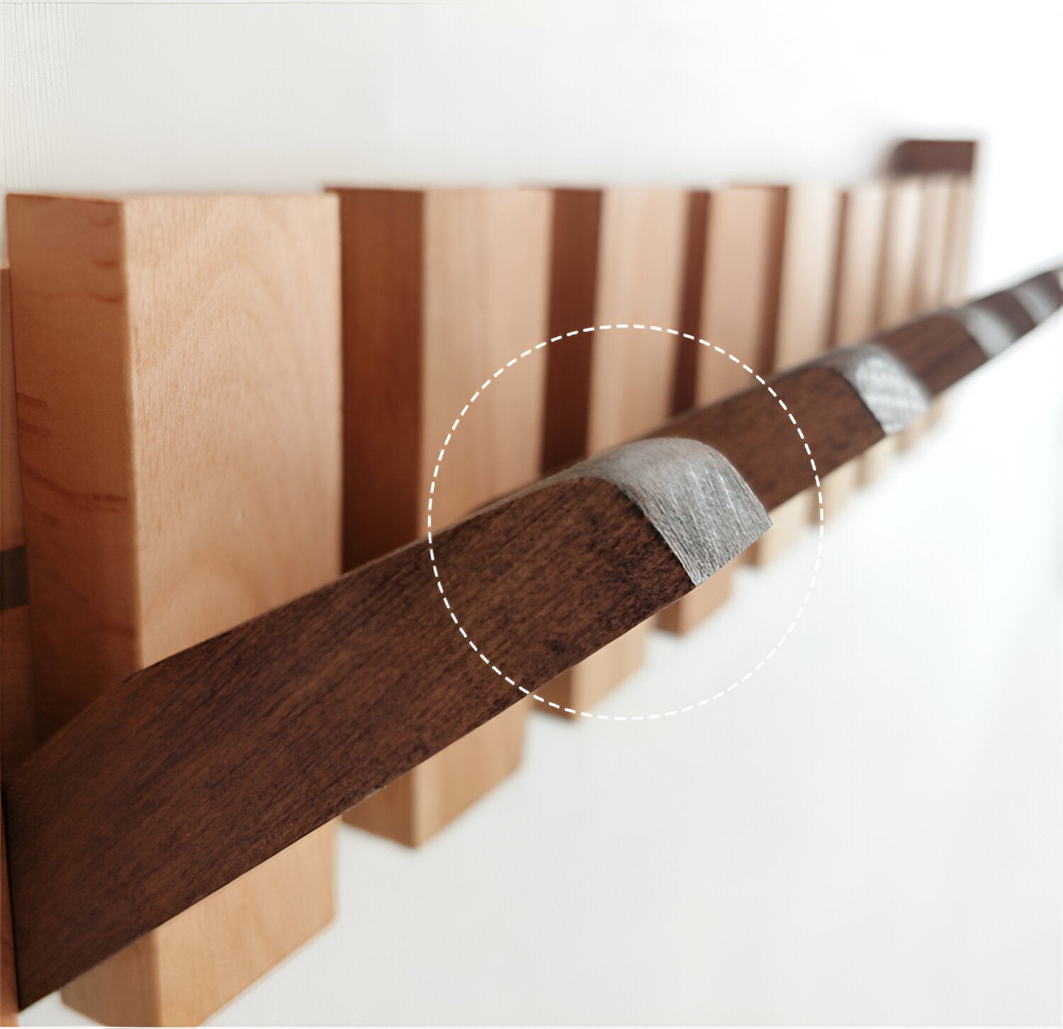 BowLift | RetroHooks - Wooden piano wall shelf with magnetic hooks