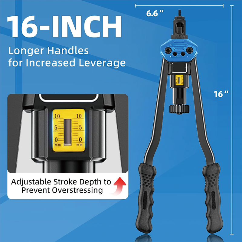 BowLift | 16" Rivet Nut Tool, 125-PCS Rivet Nut Assortment Kit with 15 Metric and SAE Mandrels for Sheet Metal & Automotive Work
