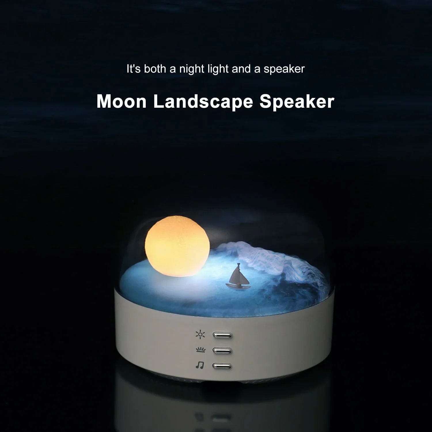BowLift | 3D Mysterious Moon LED Night Light Speaker