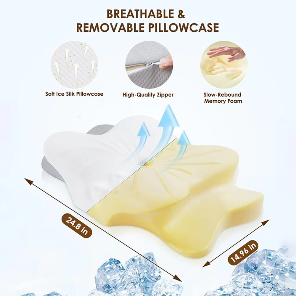 BowLift | Ergonomic Cervical Memory Foam Pillow for Neck and Shoulder Support