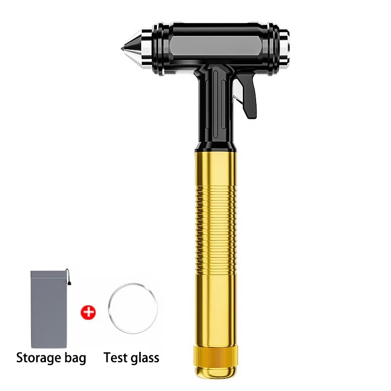BowLift | All-Metal Car Safety Window Hammer - Emergency Glass Breaker & Seat Belt Cutter