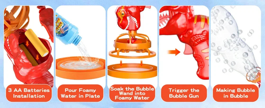 BowLift | Dinosaur Bubble Gun Machine Toy