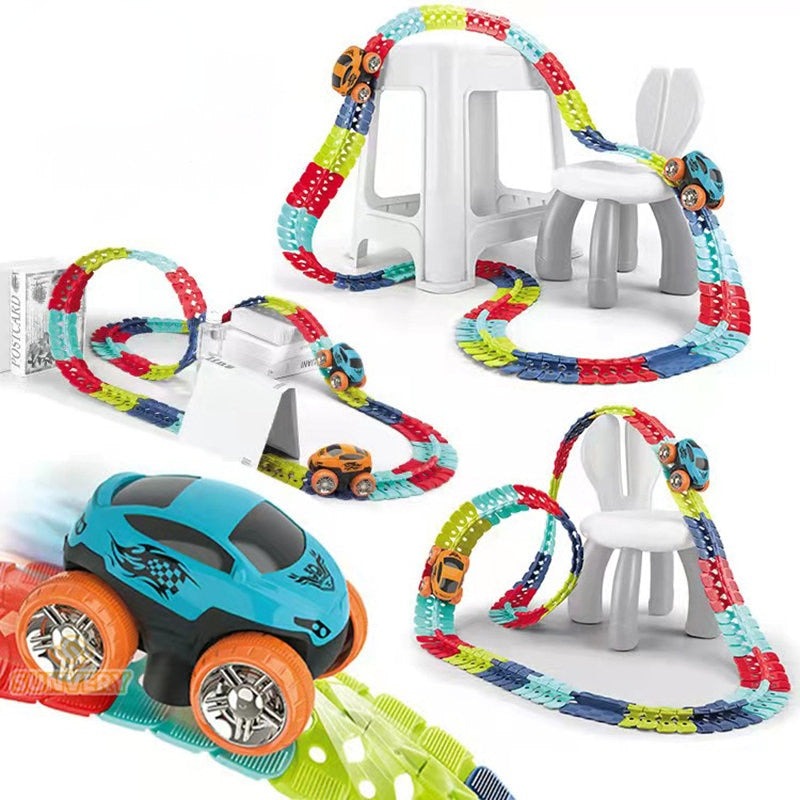 BowLift | FlexiTrack | Flexible Glow-in-the-Dark Racetrack Set for Kids