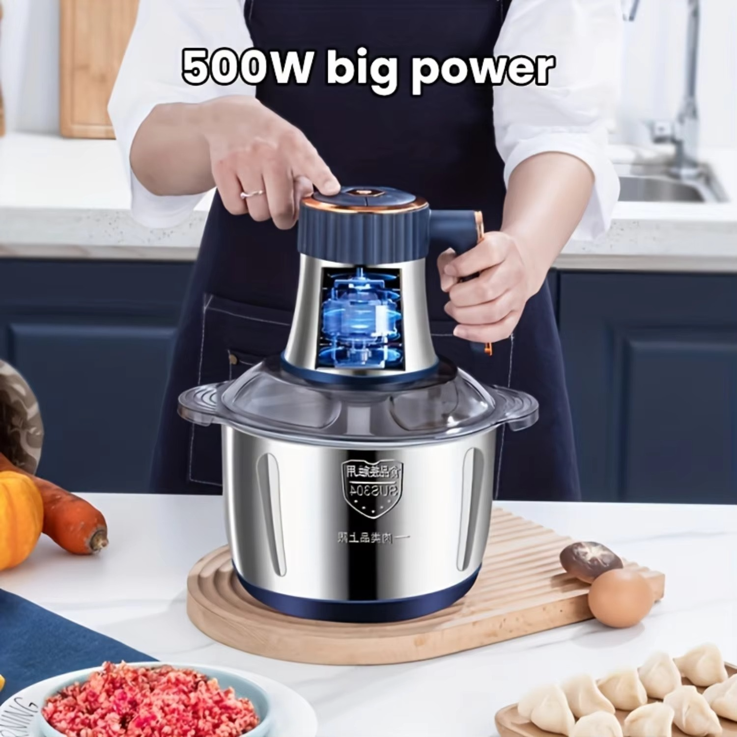 BowLift | 5-Quart 6-Second Electric Meat Grinder with 5-Speed Control and Stainless Steel Blades