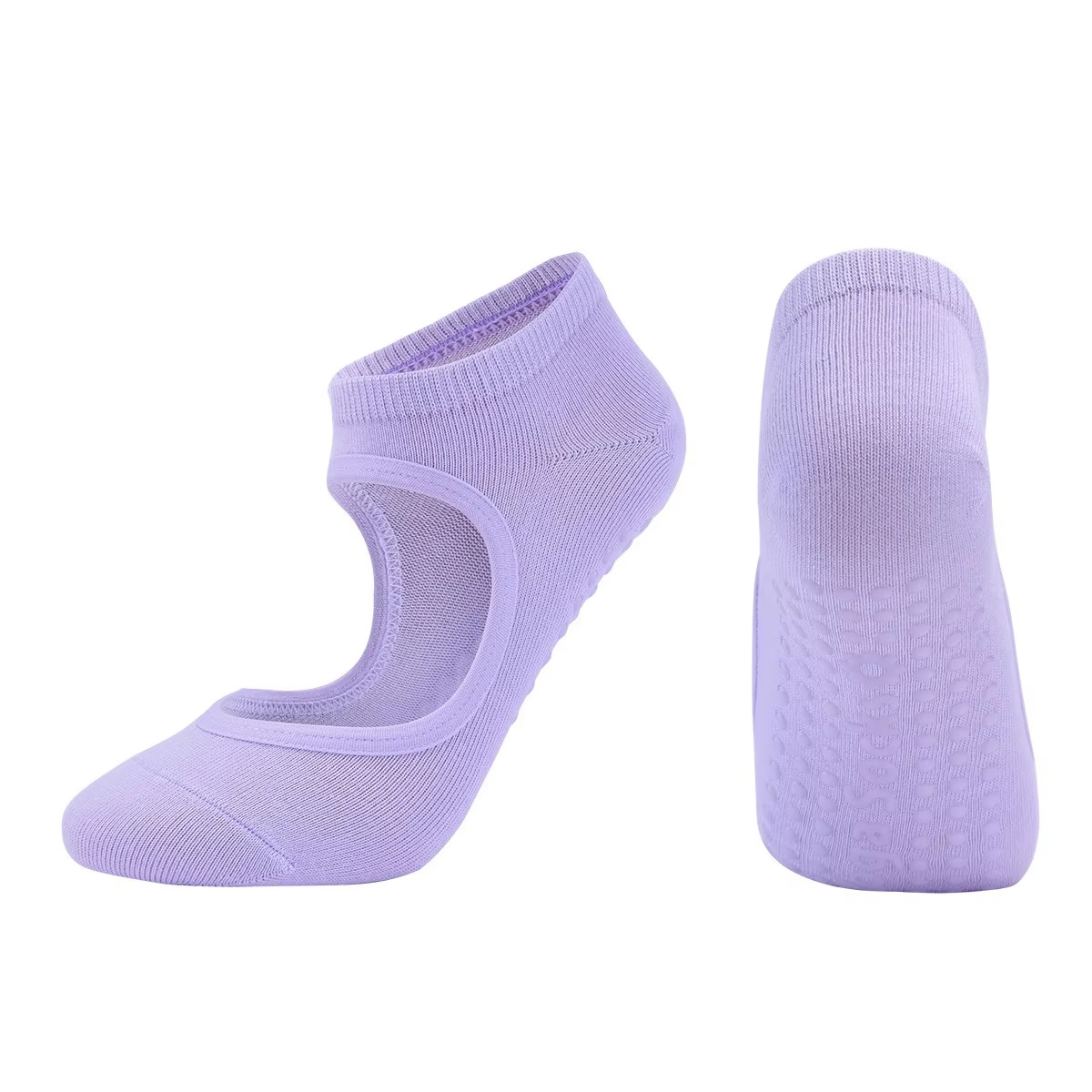 BowLift | Non Slip Backless Yoga Socks with Breathable Cotton Grip