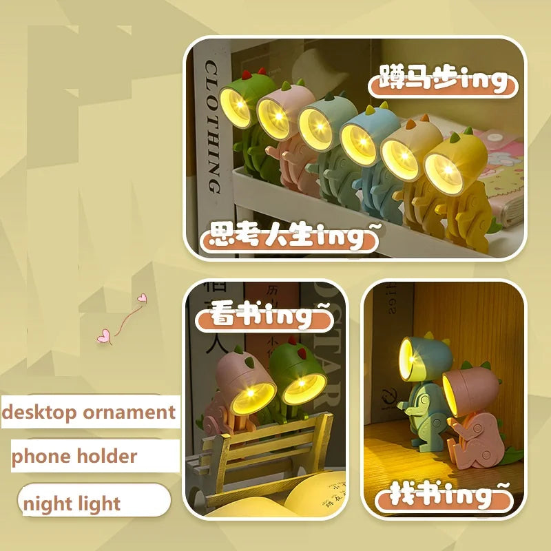 BowLift | Cute LED Night Light - Mini Dog, Deer, Dinosaur Folding Table Lamp for the Children's Room