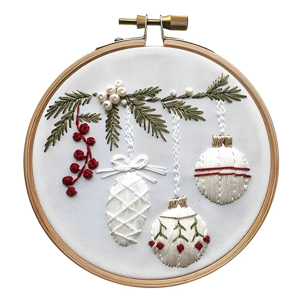 BowLift | Christmas Embroidery Starter Kit, DIY Cross Stitch Set with Holiday Patterns
