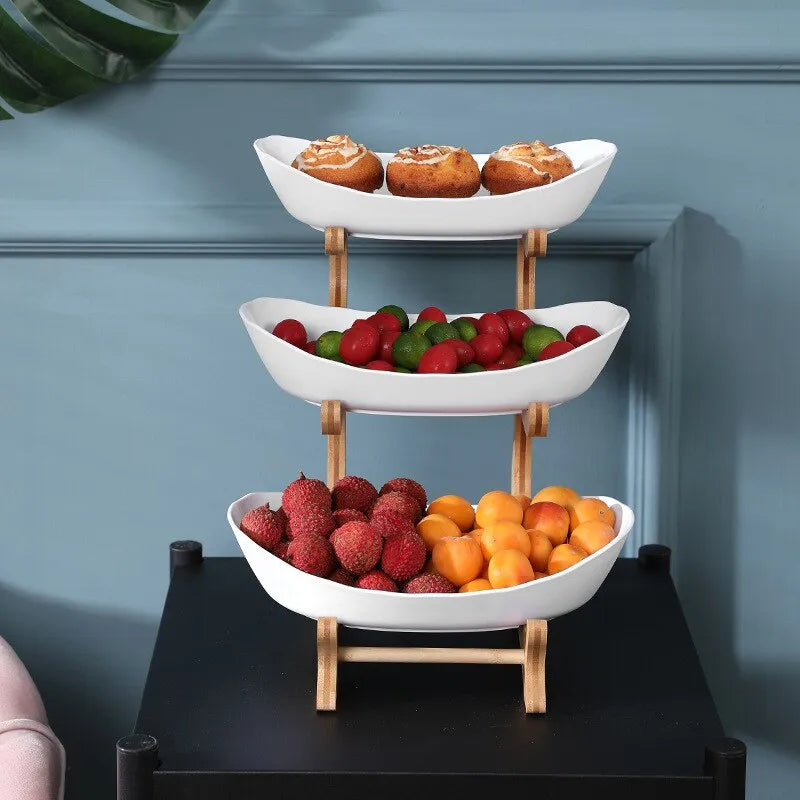 BowLift | FruitTriad | Three-tier fruit bowl made of plastic