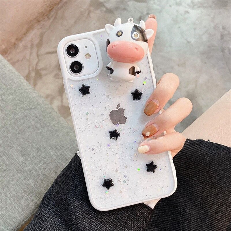 BowLift | Glowing Cow 3D Transparent iPhone Case