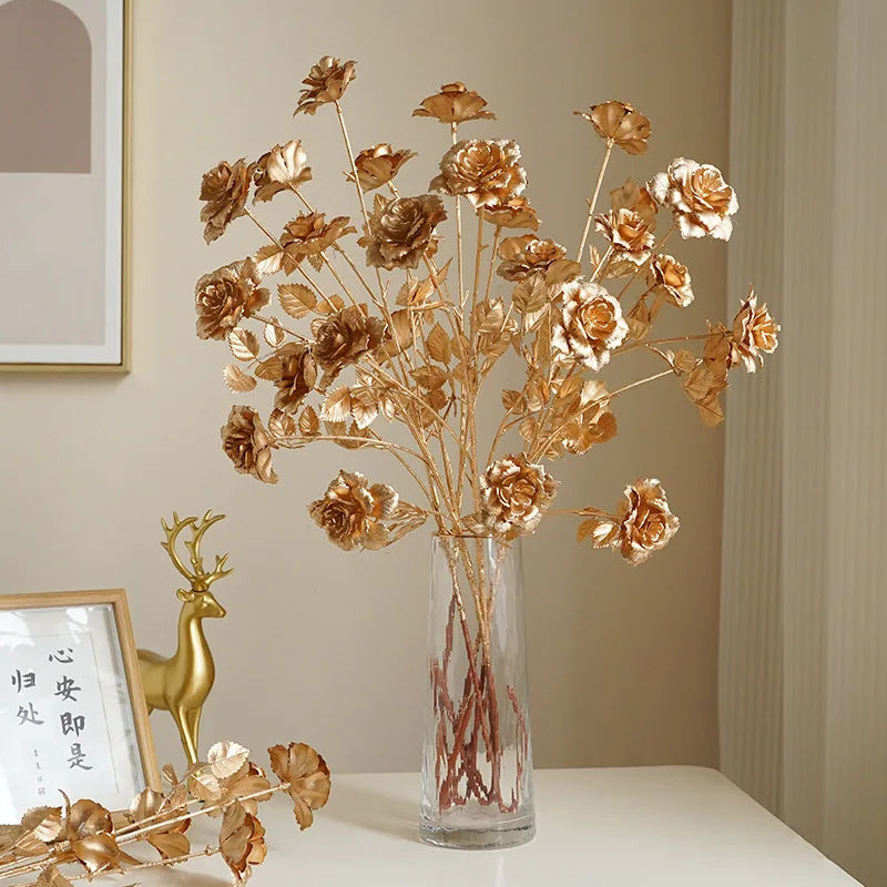 BowLift | Decorative Flower Gold Series | Palm Leaf, Ginkgo & Eucalyptus | Artificial Flower 67–84 cm | Wedding & Christmas
