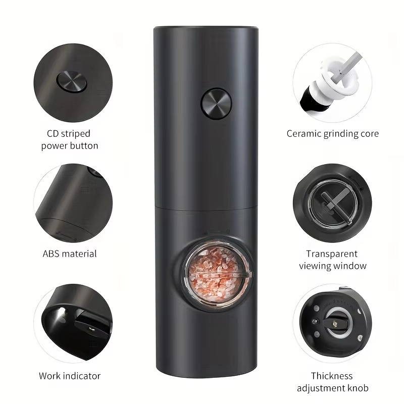 BowLift | Electric Pepper and Salt Grinder Set with Adjustable Coarseness and LED Light