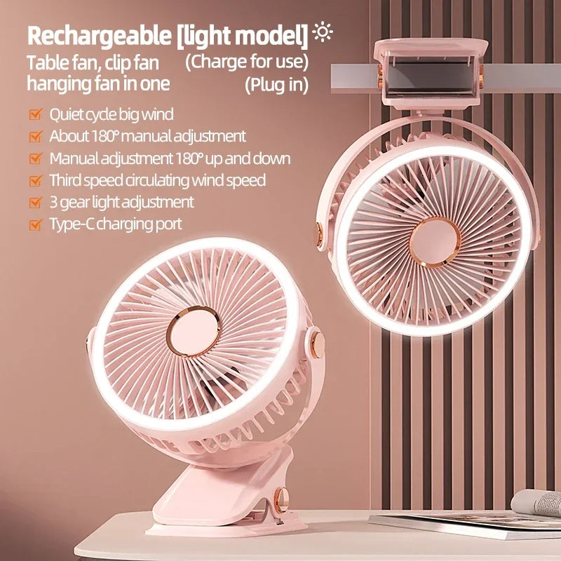 BowLift | Multi-Angle Outdoor Clip-On Rechargeable Cooling Fan
