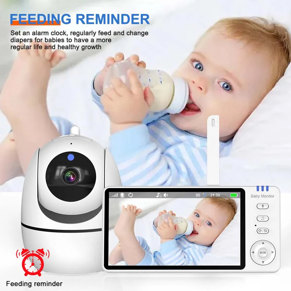 BowLift | 5-Inch HD Video Baby Monitor with Camera, PTZ Zoom and Night Vision