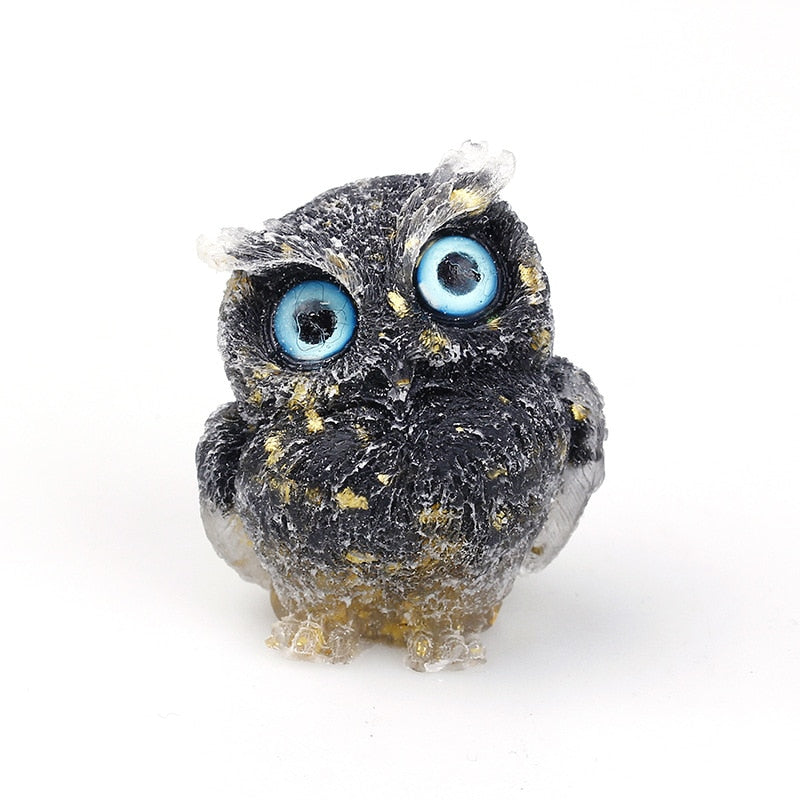 BowLift | Natural Crystal Owl Figurine: Handmade Collector's Item
