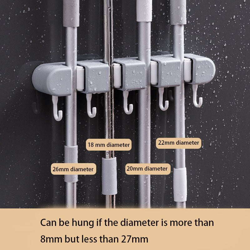 BowLift | Ultra Clean Wall-Mounted Mop Storage Hook