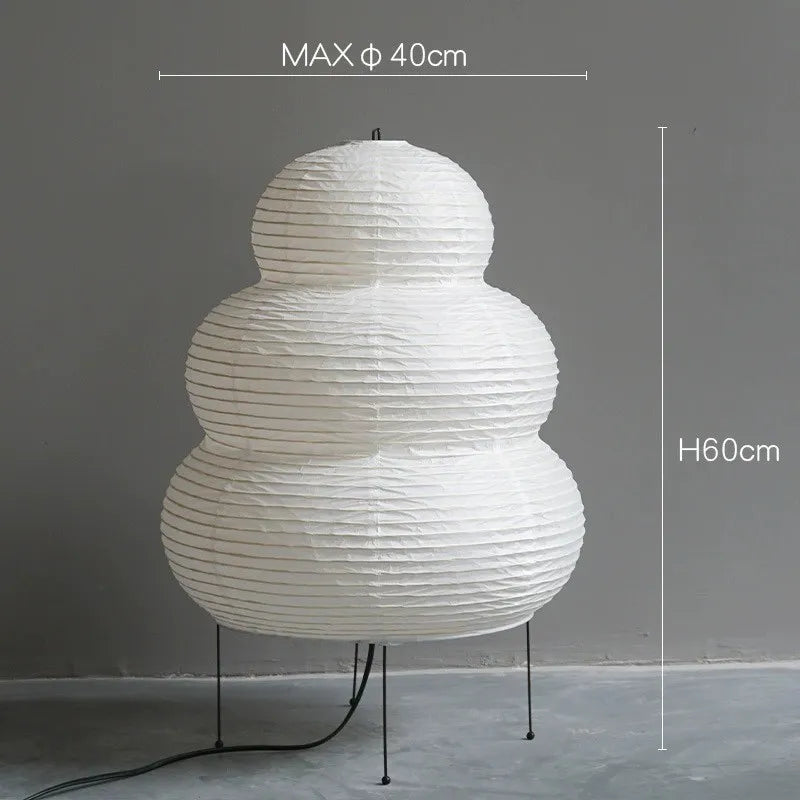 BowLift | Japanese Wabi-Sabi tripod floor lamp bedroom nightstand living room dining room study loft decor desk lamp white rice paper table lamp