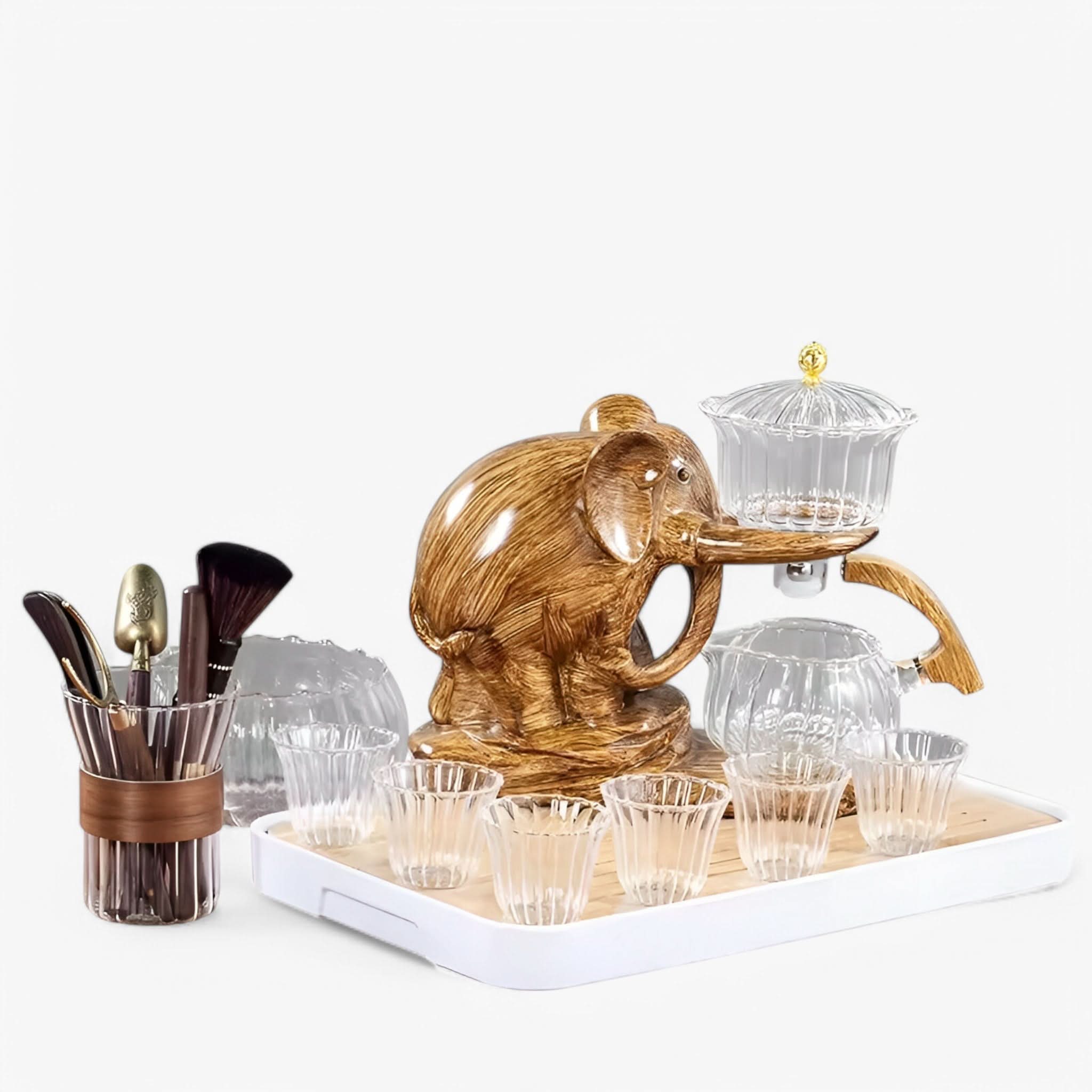 BowLift | Elephant Glass Tea Set with Heat-Resistant Pot