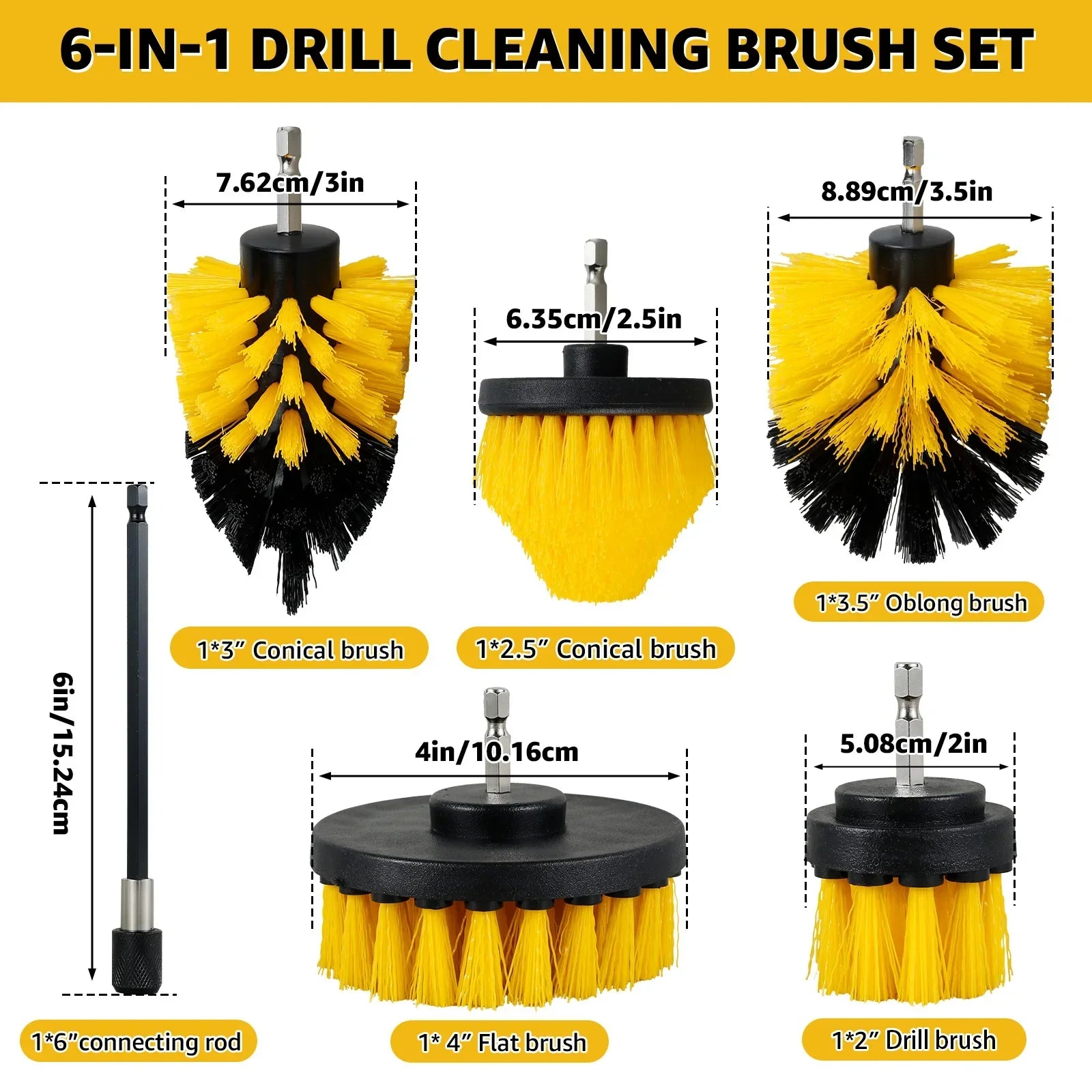 BowLift | 5PCS Electric Drill Attachment Ultimate Cleaning Brush Kit