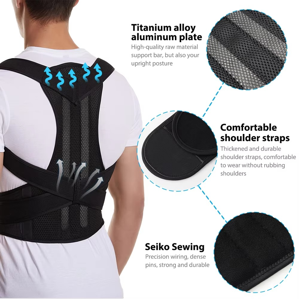 BowLift | Adjustable Back Brace Posture Corrector for Men and Women, Lumbar and Shoulder Support for Better Alignment