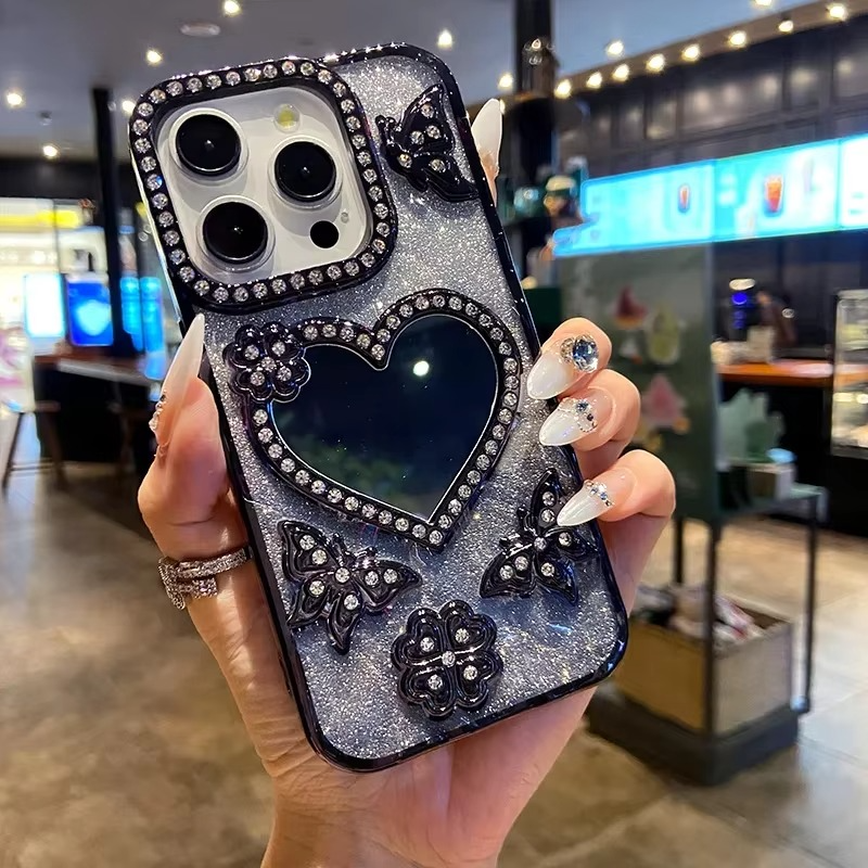 BowLift | Butterfly Glitter Diamond Mirror Case for iPhone