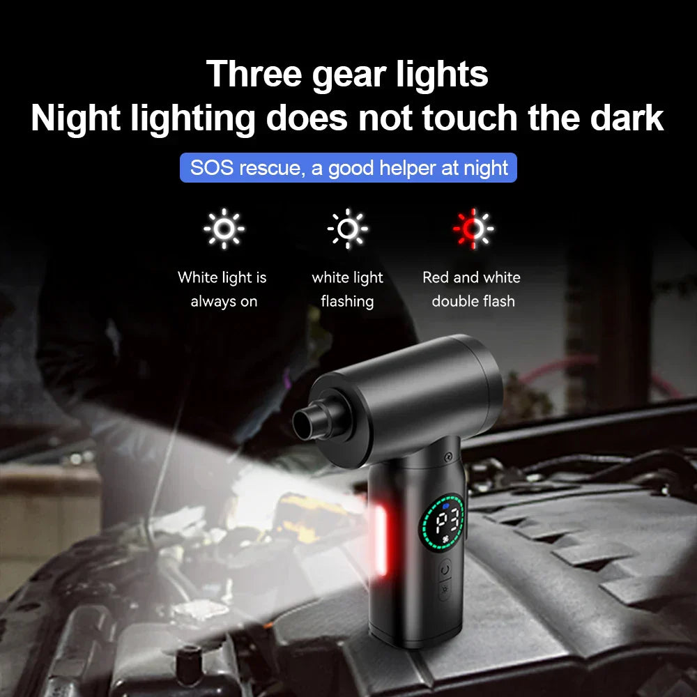 BowLift | 2-in-1 Portable Vacuum Cleaner and Blower with Compressed Air and LED Light (7500mAh)