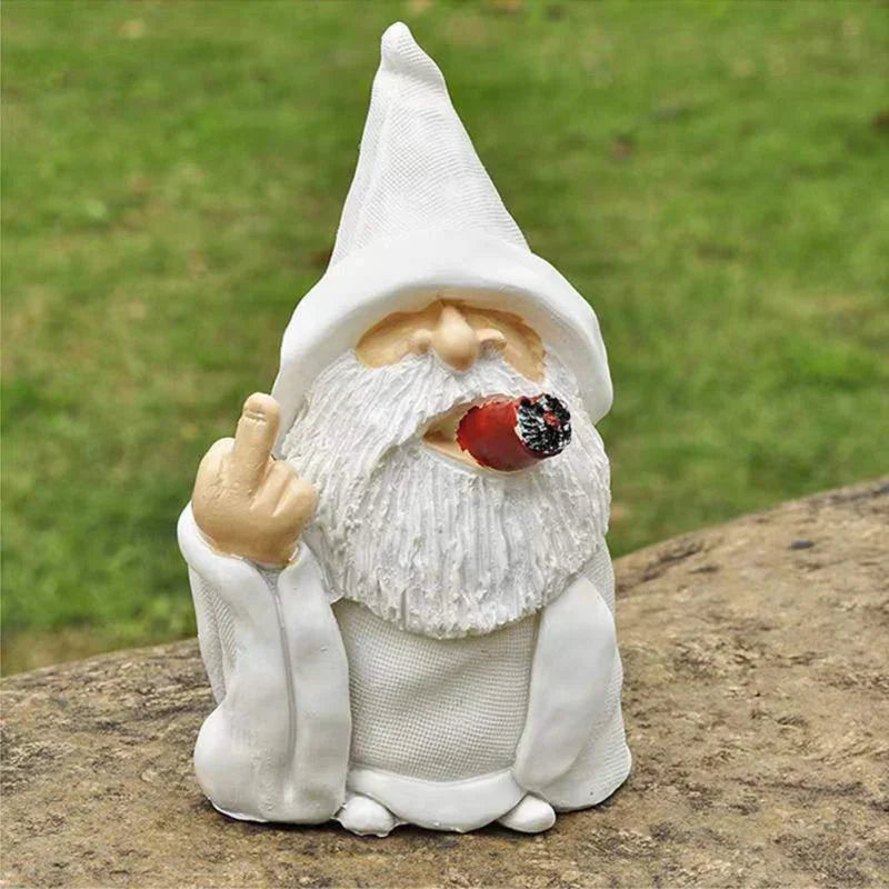 BowLift | Angry Middle Finger Garden Gnome Decor