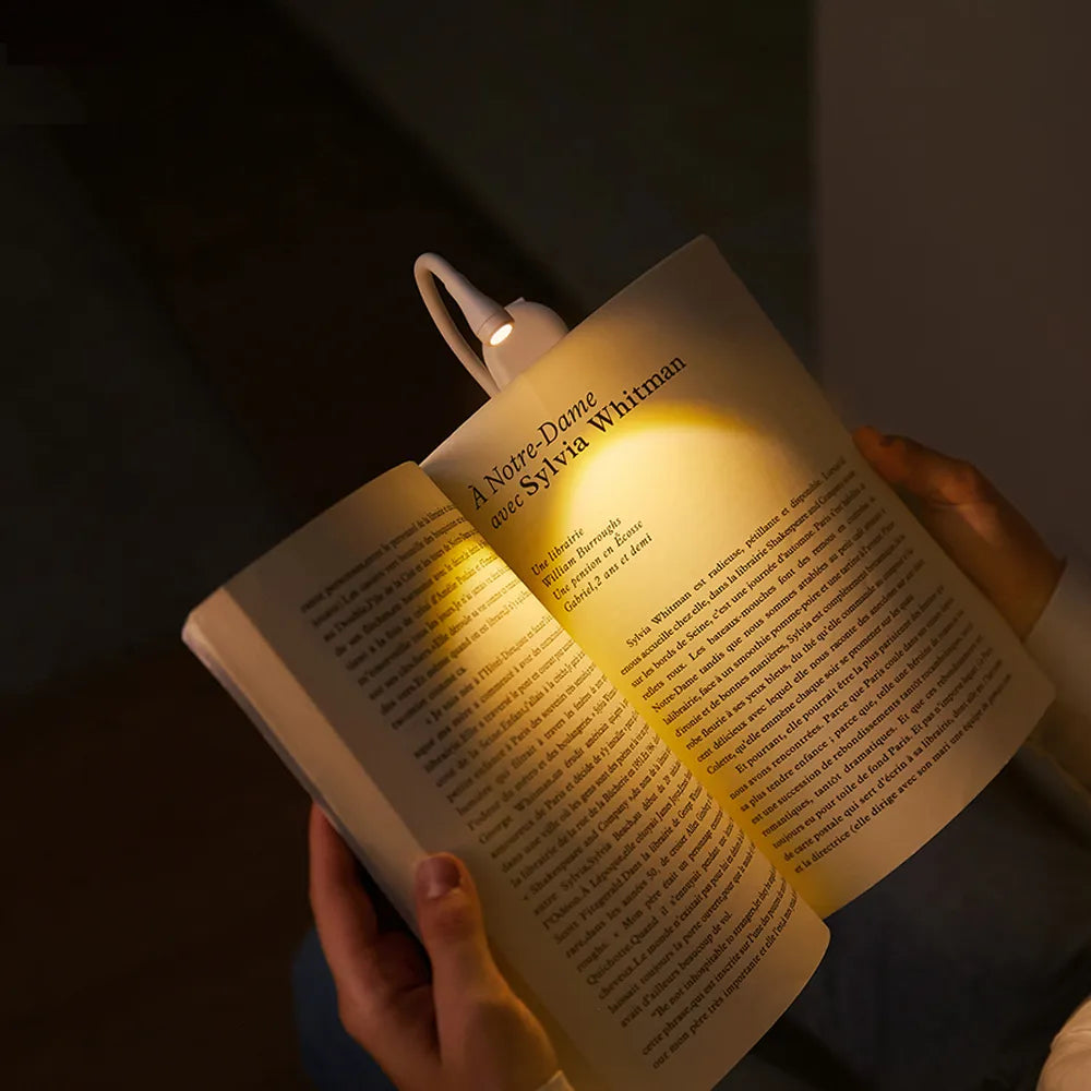 BowLift | Mini Book Light - Portable Clip-On Night Light with USB Charging, Dimmable LED for Bedroom, Eye Protection, and Camping - 360° Flip Clip Book Lamp