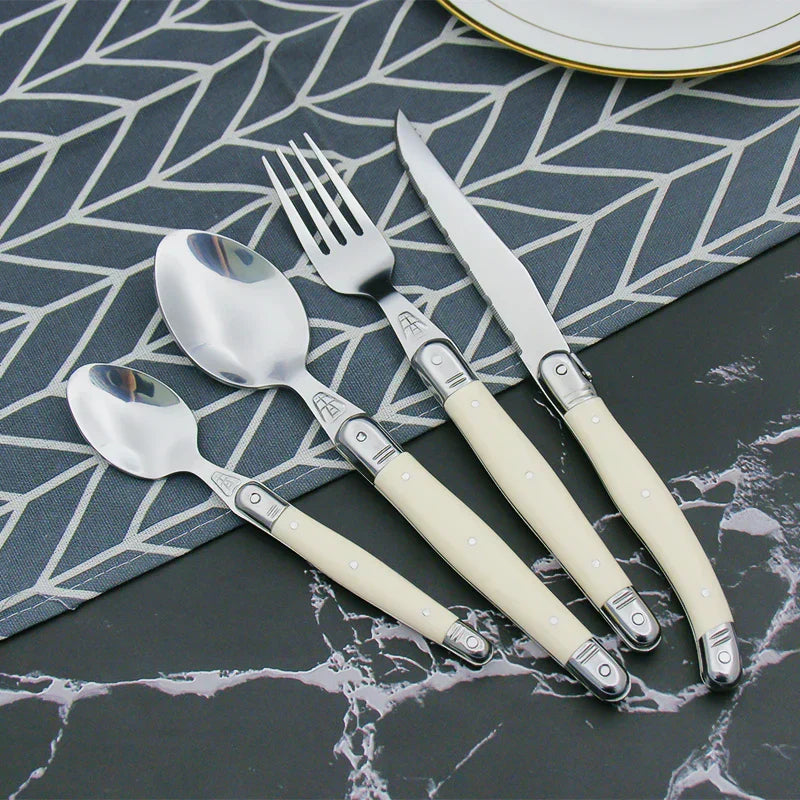 BowLift | IvoryElegance – Luxury Laguiole Cutlery Set with Timeless Style
