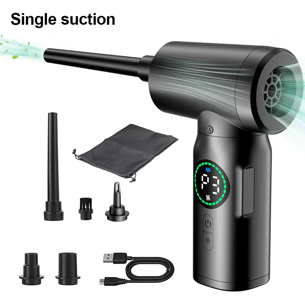 BowLift | 2-in-1 Portable Vacuum Cleaner and Blower with Compressed Air and LED Light (7500mAh)