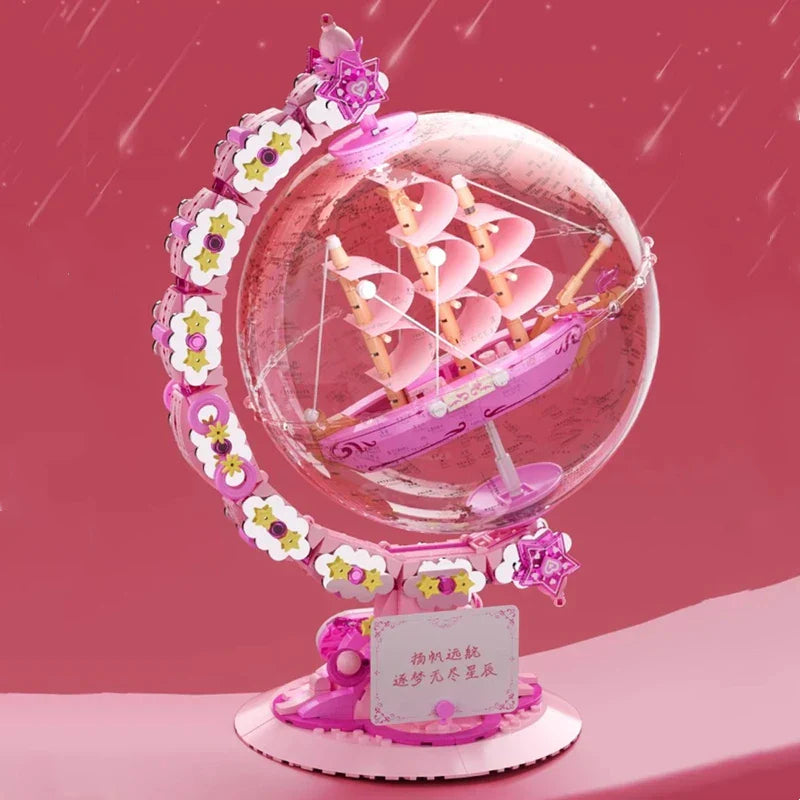 BowLift | Fantasy Dream Pink Sailboat Globe Decor