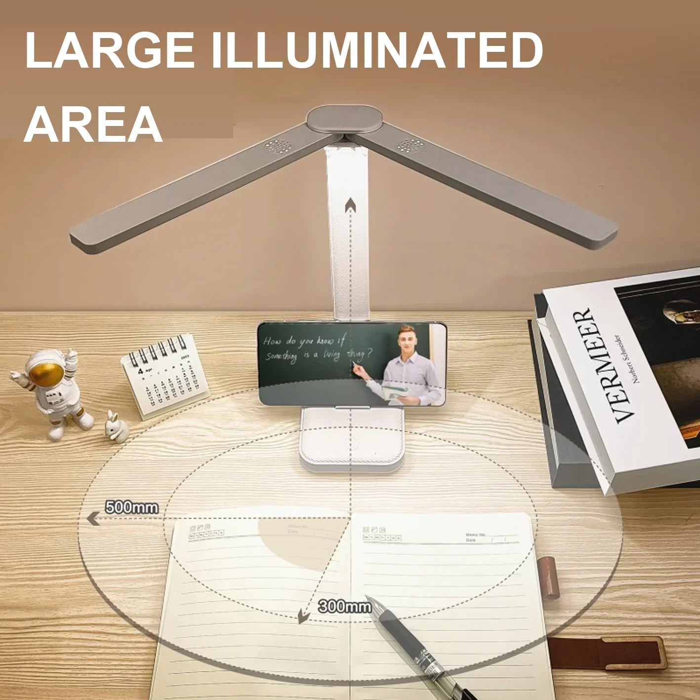 BowLift | LED Table Lamp | Reading Light | USB Rechargeable. Dimmable & Touch-Controlled for Reading