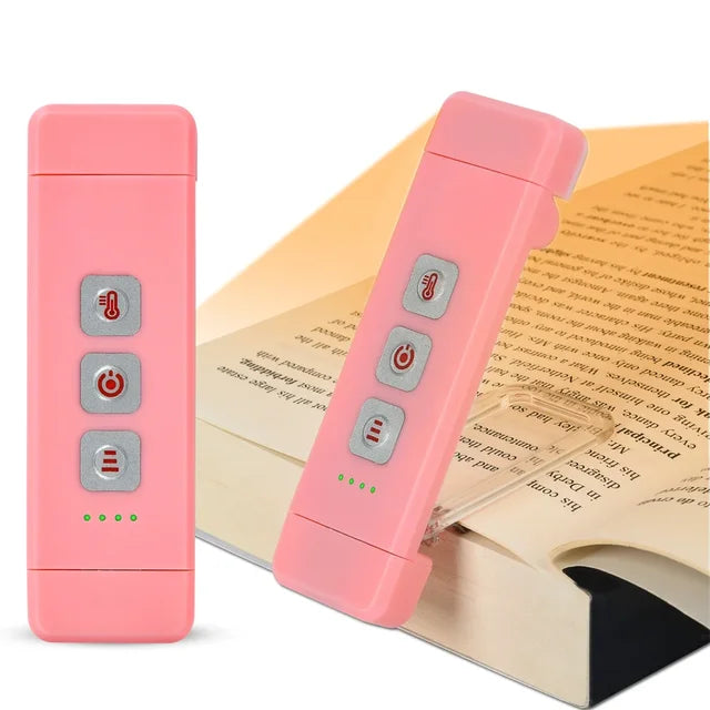 BowLift | Clip-on book light, USB rechargeable reading light with timer, portable LED bookmark light for bedside & desk