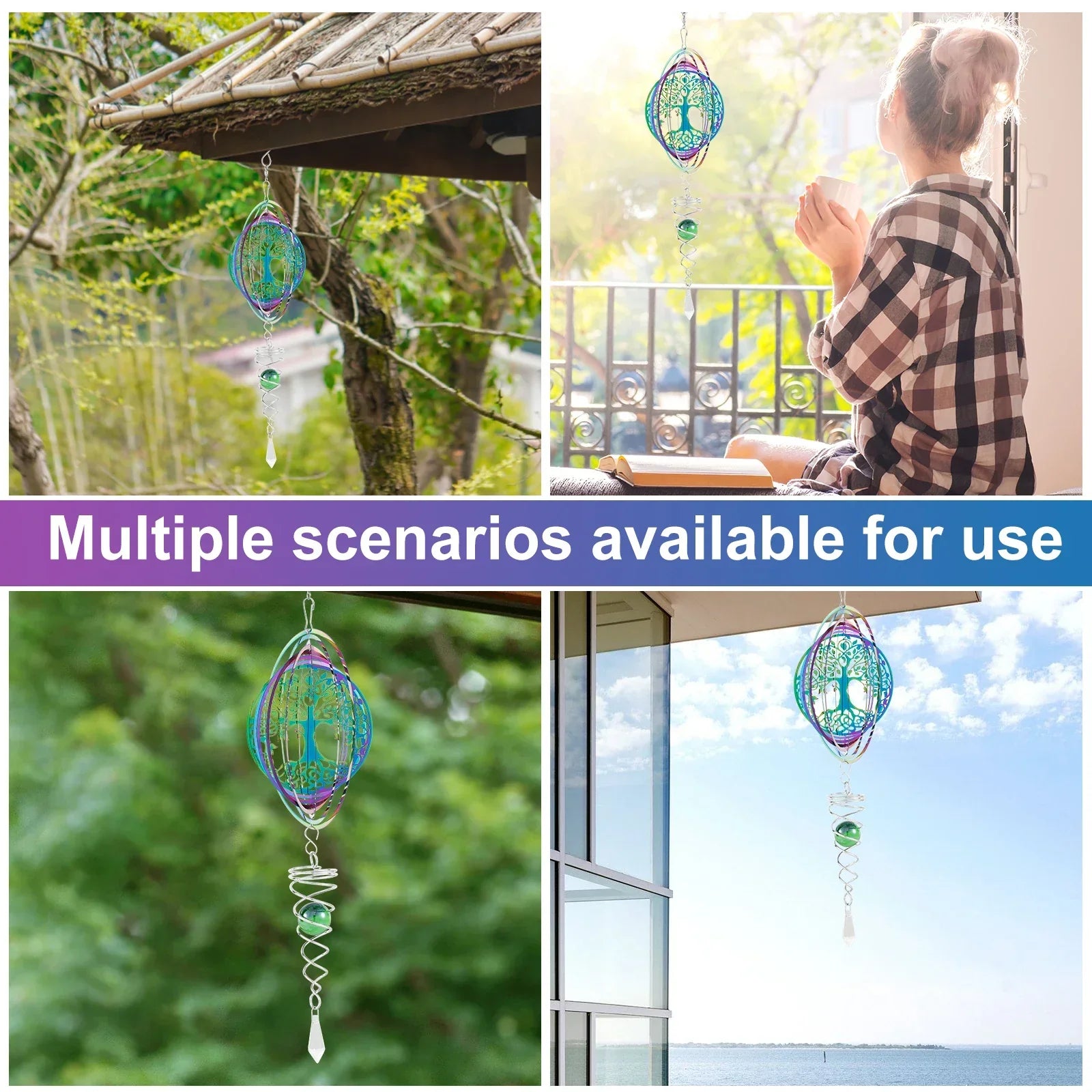BowLift | Stainless Steel Spiral Tail Outdoor 3D Wind Spinners