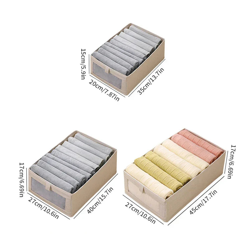 BowLift | Boxvero Storage Box | With Viewing Window & Collapsible | Breathable Linen Fabric | In M, L, XL