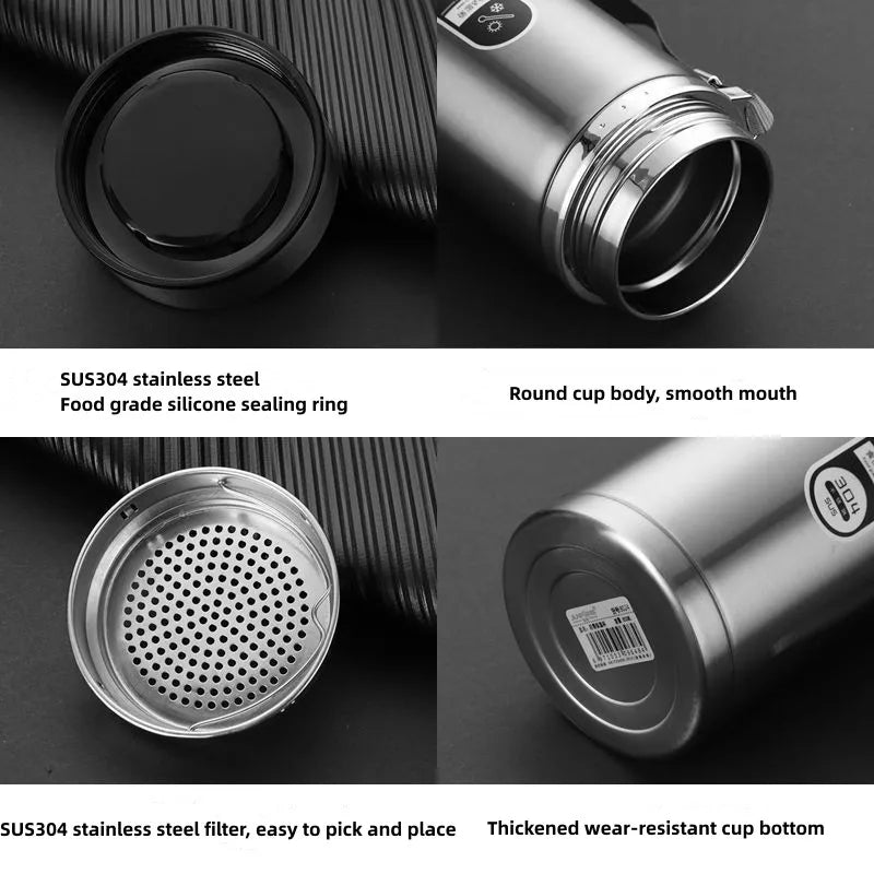 BowLift | 800ml-1L Stainless Steel Thermos – Portable Vacuum Flask with LED Temperature Display
