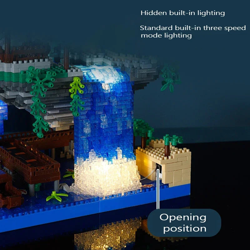 BowLift | Antique Architecture Peach Blossom Pond Castle Girl Model Building Block Assembly Children's Toy with High Difficulty