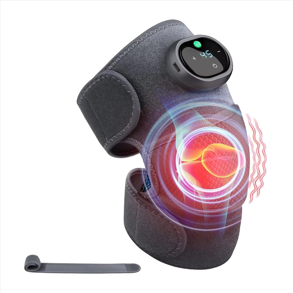 BowLift | Heating Knee Massager 3 in 1 Portable Vibration and Heat Therapy Device for Knee Shoulder and Elbow Pain Relief